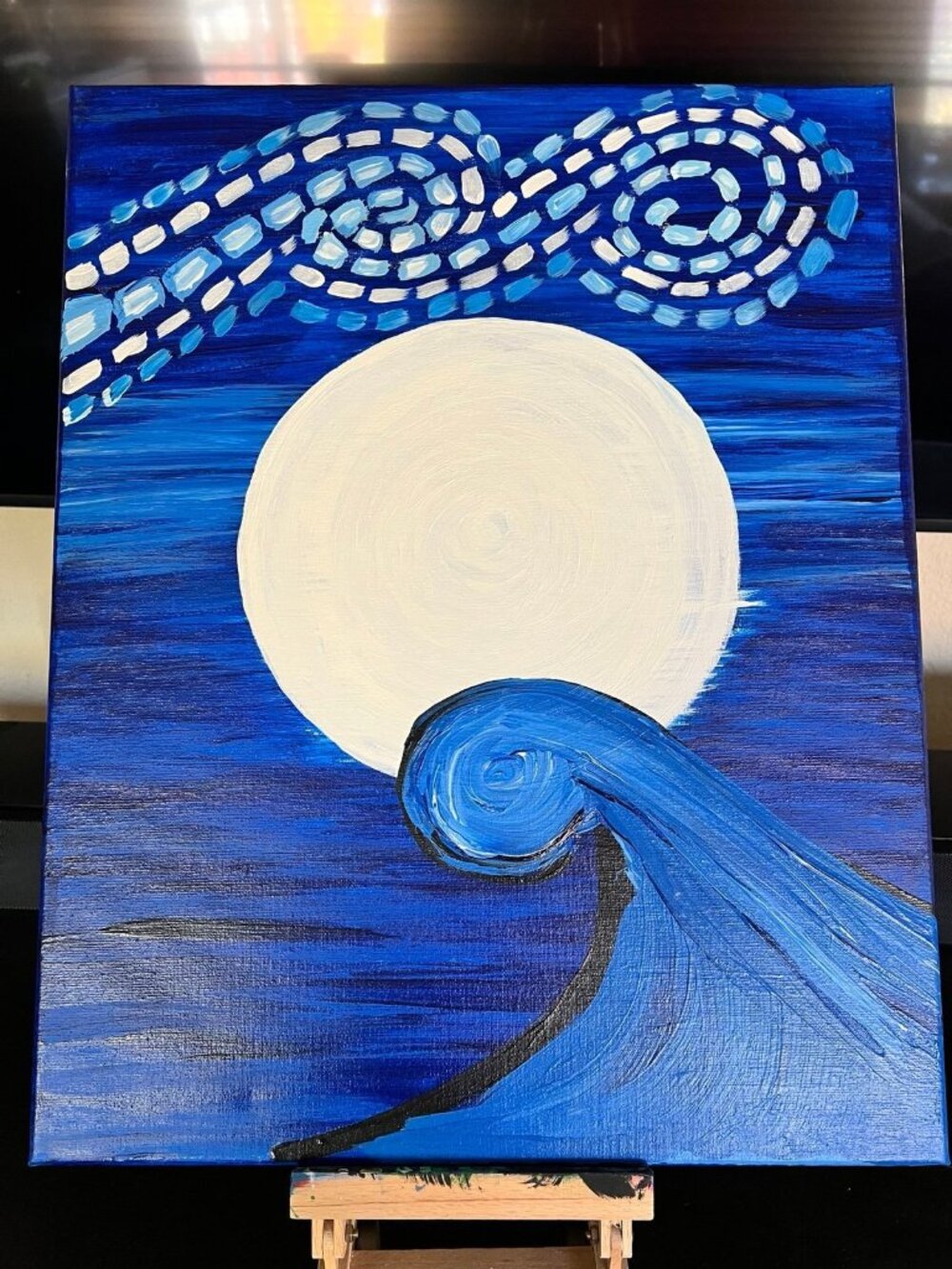 The Nightmare Before Christmas Jack Skellington and Sally Silhouette painting